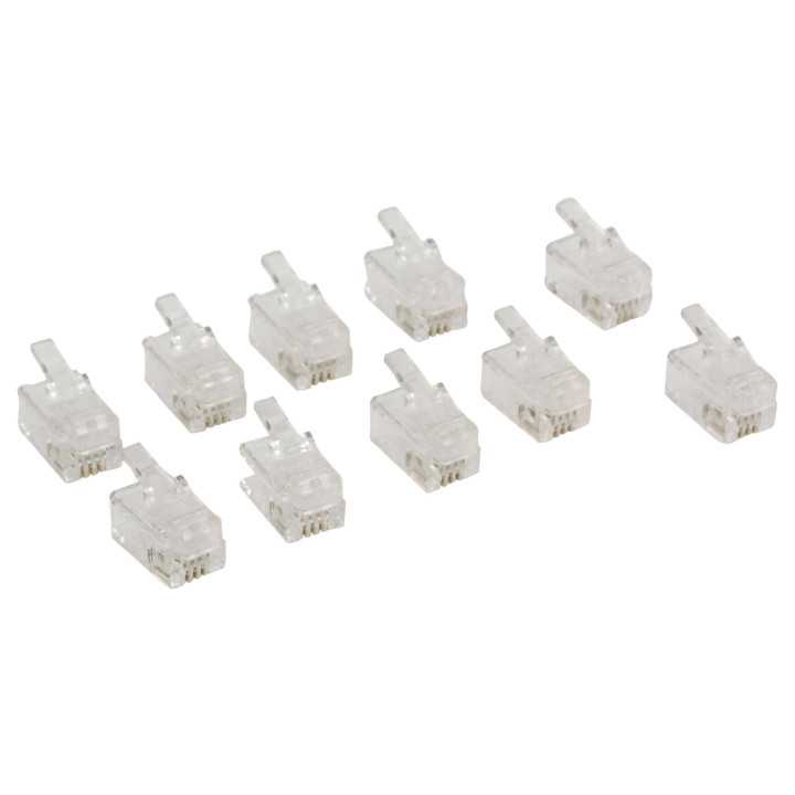 Conector RJ10 tata transparent tip pentru receptor telefon set 10buc VALUELINE