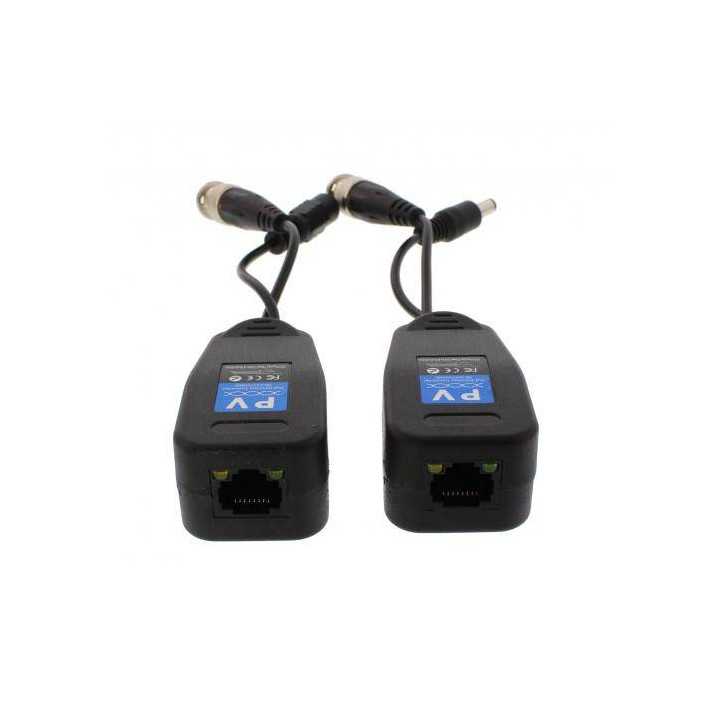 Video balun HD pasiv cu alimentare cu mufa RJ45 Well