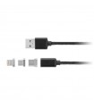 Cablu USB magnetic micro USB / Lightning 1m negru Kruger&Matz