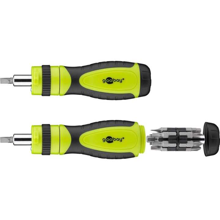 Set surubelnita cu clichet 12biti CrV 3x capete plane 4mm 5mm 6mm 4x Phillips PH0 PH1 PH2 PH3 3x Torx T15 T20 T25 2x hexagonale 