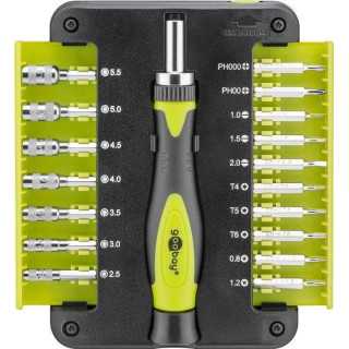 Set surubelnita 17biti CrV 3x capete plane 1mm 1,5mm 2mm 2x Phillips PH000 PH00 3x Torx T4 T5 T6 2x stele Star 0.8 1.2 7x hexago