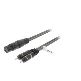 Cablu audio Stereo XLR 3-Pini mama - 2x RCA tata 3m gri Sweex