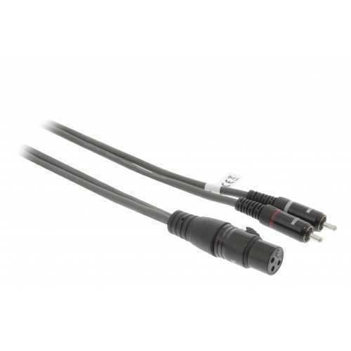 Cablu audio Stereo XLR 3-Pini mama - 2x RCA tata 3m gri Sweex