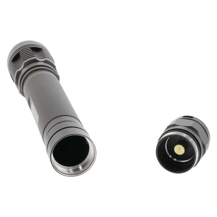 Lanterna cu carcasa din aluminiu neagra LED 10W Baterie tip C R14 Konig