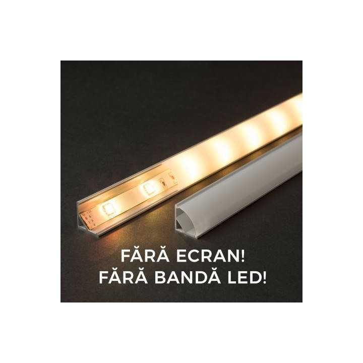 Profil din aluminiu pentru benzi LED 2000x16x16mm rotunjit Phenom