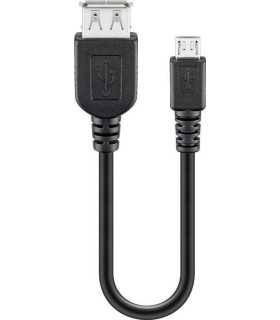 Cablu adaptor OTG micro USB tata - USB mama 20cm Goobay