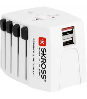 Adaptor priza Skross Universal cu 2 porturi USB