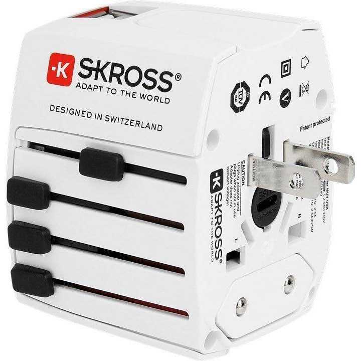 Adaptor priza Skross Universal cu 2 porturi USB