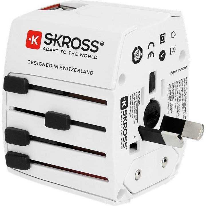 Adaptor priza Skross Universal cu 2 porturi USB