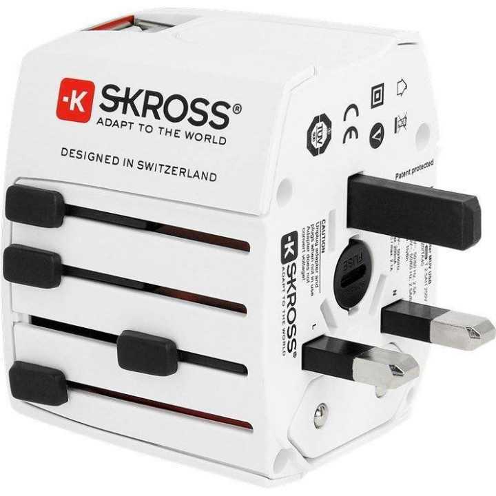 Adaptor priza Skross Universal cu 2 porturi USB