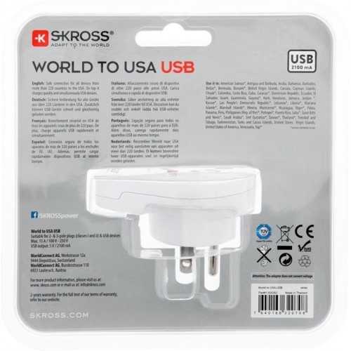 Adaptor priza Universal World - USA cu USB Skross