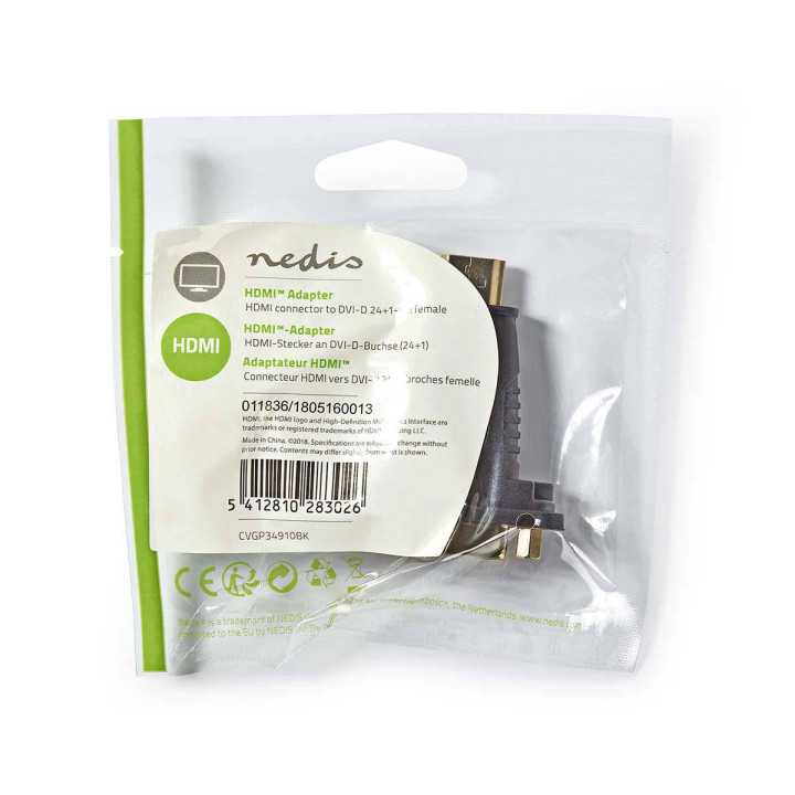 Adaptor tata HDMI - DVI-D 24+1 pini mama Nedis