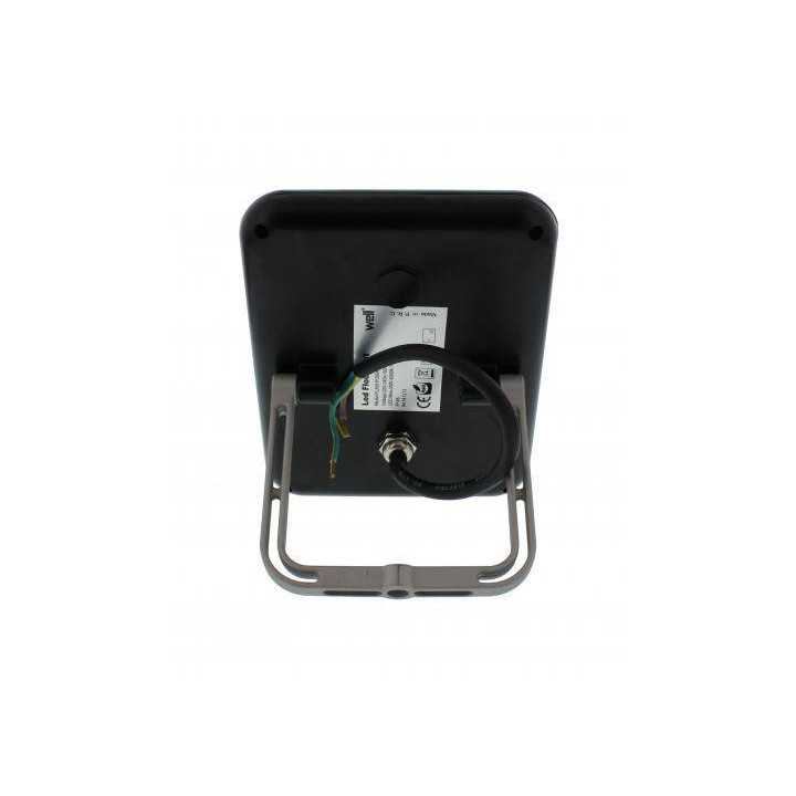 Proiector LED 20W 1400lm IP65 4000K alb mediu carcasa aluminiu negru Well