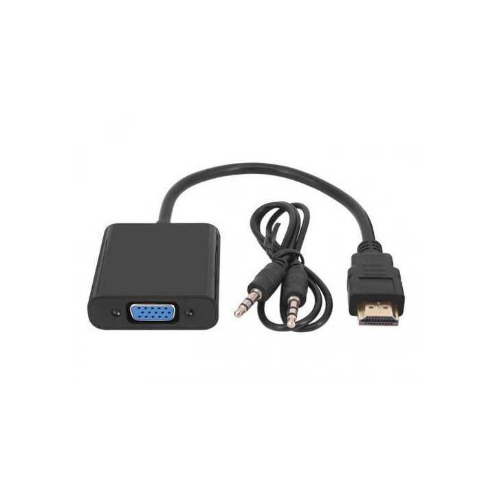 Cablu adaptor HDMI la VGA mama +Jack 3.5 mm Stereo audio Well