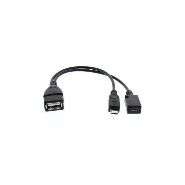 Cablu adaptor OTG USB mama - micro USB tata date/alimentare mama Well