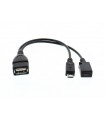 Cablu adaptor OTG USB mama - micro USB tata date/alimentare mama Well