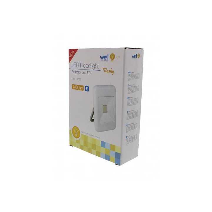 Proiector LED 20W 1400lm IP65 4000K alb Well