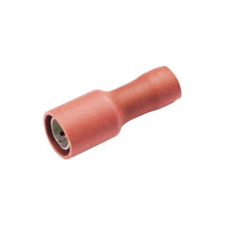 Conector rotund papuc 4mm mama rosu