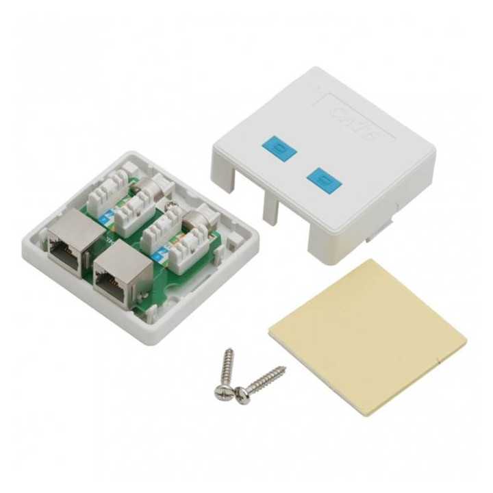 Priza dubla de perete 8P8C FTP Cat5 2x RJ45