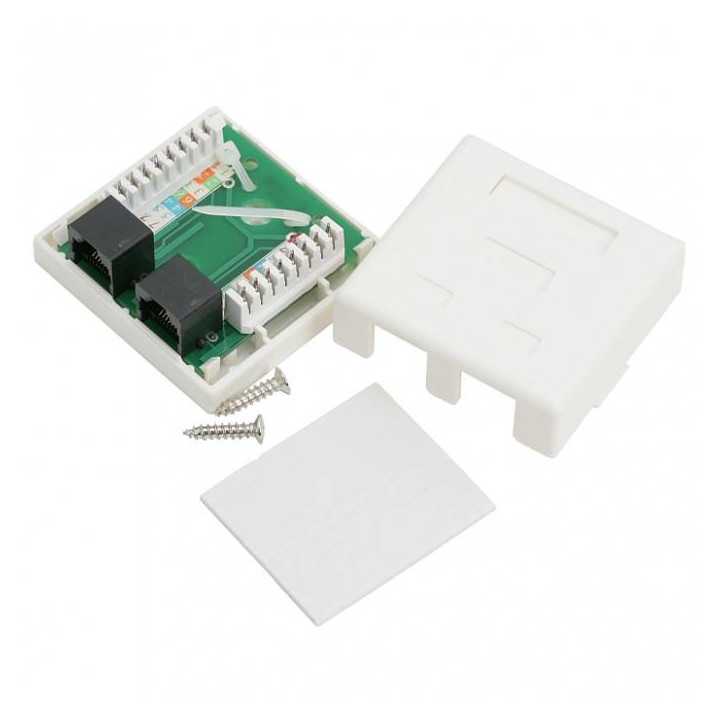 Priza dubla de perete 8P8C UTP Cat5 2x RJ45