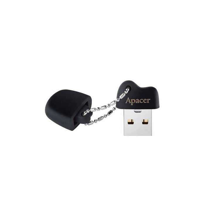 Memorie flash USB2.0 32GB Apacer AH118 cu capac si lantisor negru GAH118B