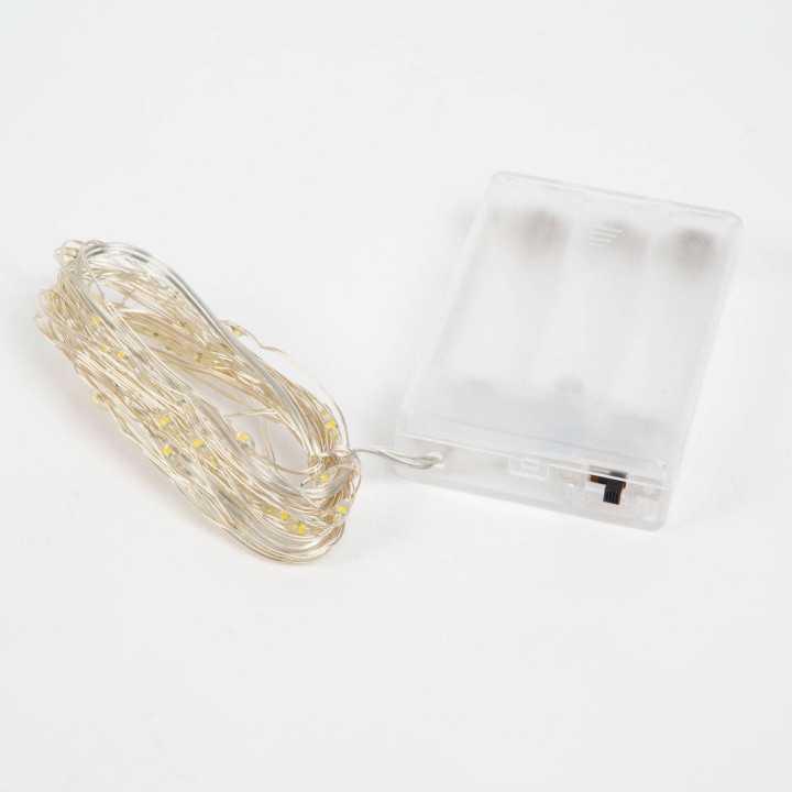 Sir de lumini LED Festiv 5m 50LED alb rece 3x AA