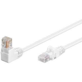 Cablu patch UTP CAT5e RJ45 1x90 grade 2m alb Goobay