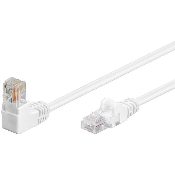 Cablu patch UTP CAT5e RJ45 1x90 grade 2m alb Goobay