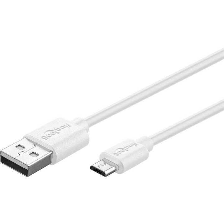 Incarcator de retea dual 2x USB cu cablu micro USB 2.4A alb Goobay