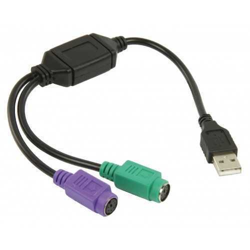 Cablu adaptor USB A 2.0 tata - 2x PS2 mama 0.3m VALUELINE