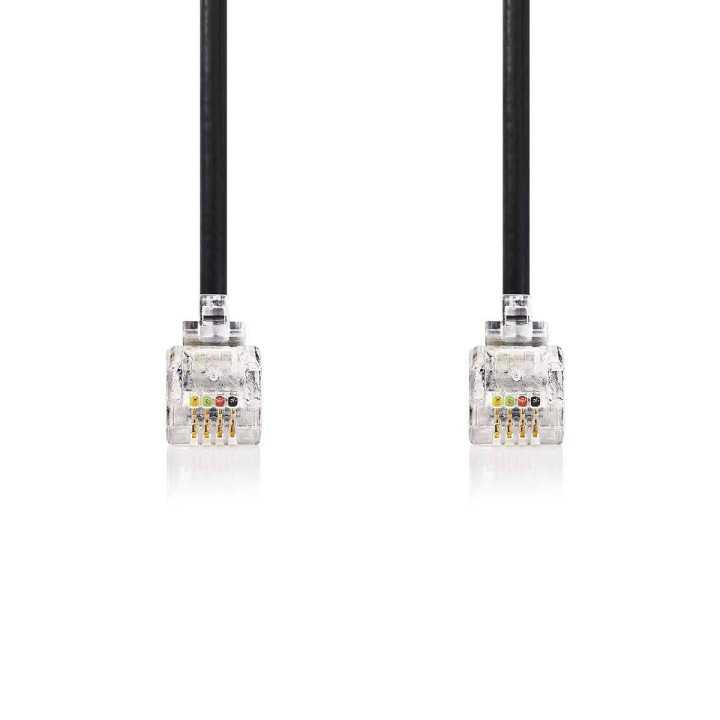 Cablu spiralat RJ10 tata - RJ10 tata 5m negru Nedis