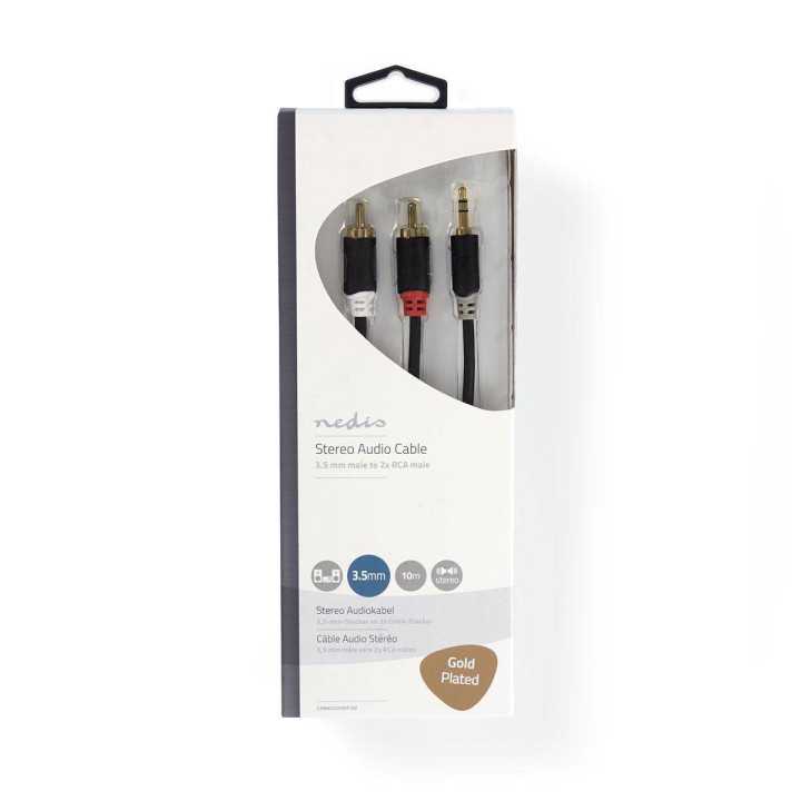 Cablu audio stereo Nedis Jack 3.5 mm tata - 2x RCA tata 10m