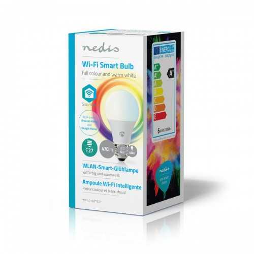 Bec LED Smart WiFi RGB cu lumina alba calda E27 Nedis