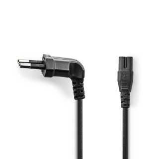 Cablu alimentare Euro cotit tata - 2 pini IEC-320-C7 2m Nedis