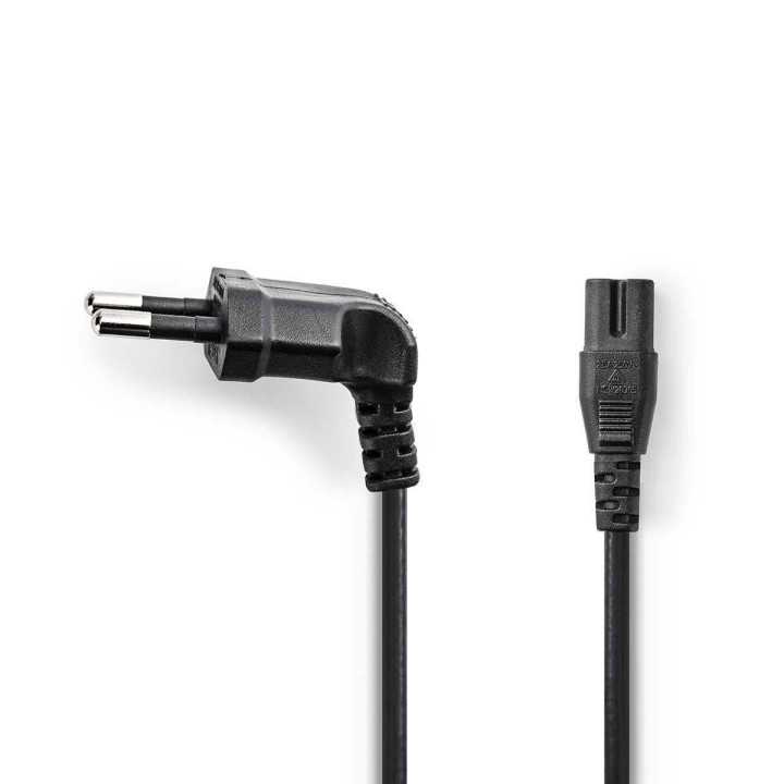 Cablu alimentare Euro cotit tata - 2 pini IEC-320-C7 2m Nedis