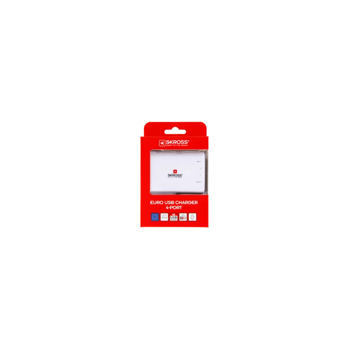 Stecher Skross EU cu 4 porturi USB alb 3x 1A 1x 2.4A