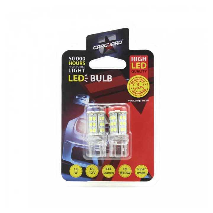 Becuri LED T20 W21 5W 414lm pt iluminat interior portbagaj set 2buc CLD022 Carguard