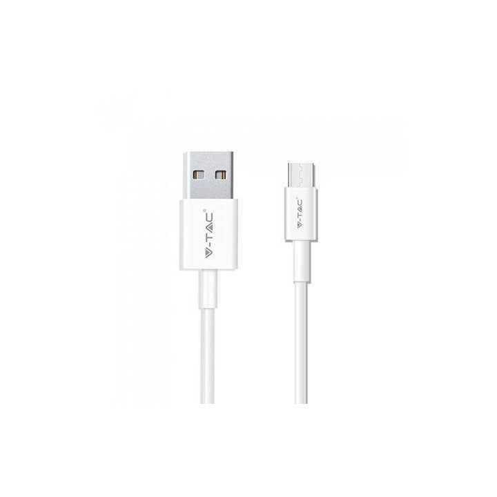 Cablu USB Type C 1m 2.4A PEARL EDITON alb V-TAC