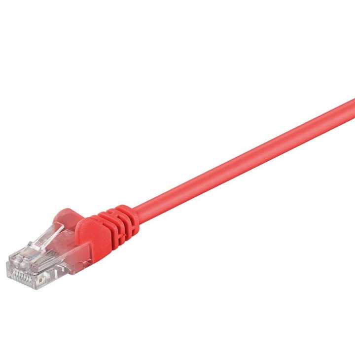 Cablu UTP Cat5e RJ45 mufat 0.25m patch cord rosu Goobay