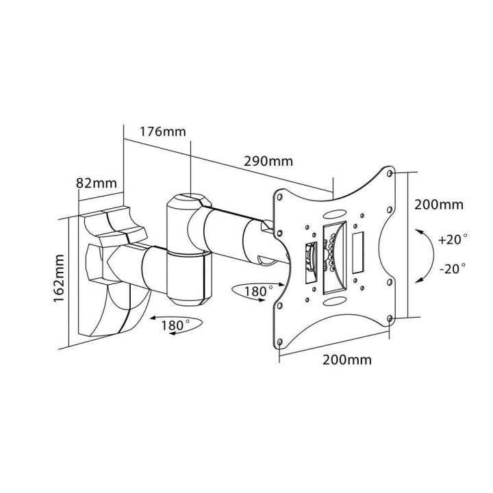 Suport TV EASYSCOPE 43-107cm 30Kg 2 brate GOOBAY