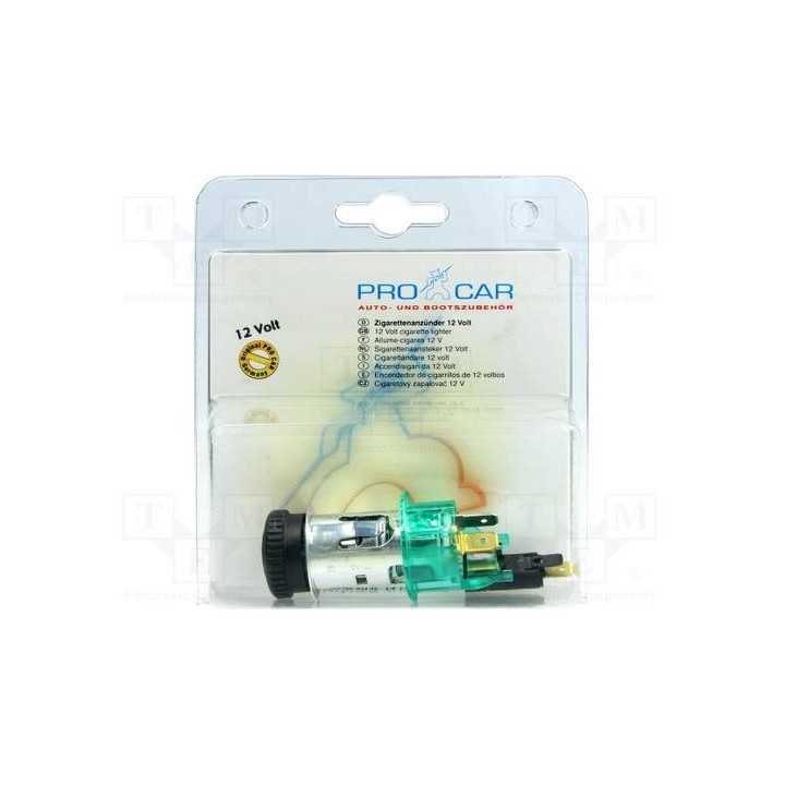 Adaptor mufa mama bricheta auto x1 10A 12÷24VDC verde PRO CAR 68131100