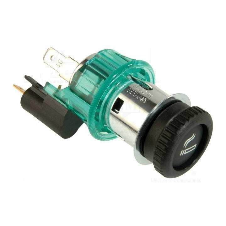 Adaptor mufa mama bricheta auto x1 10A 12÷24VDC verde PRO CAR 68131100