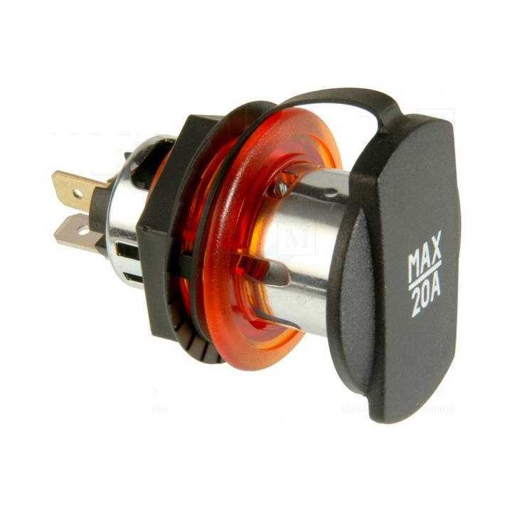 Adaptor mufa mama bricheta auto x1 20A 12÷24VDC rosie PRO CAR 68140810