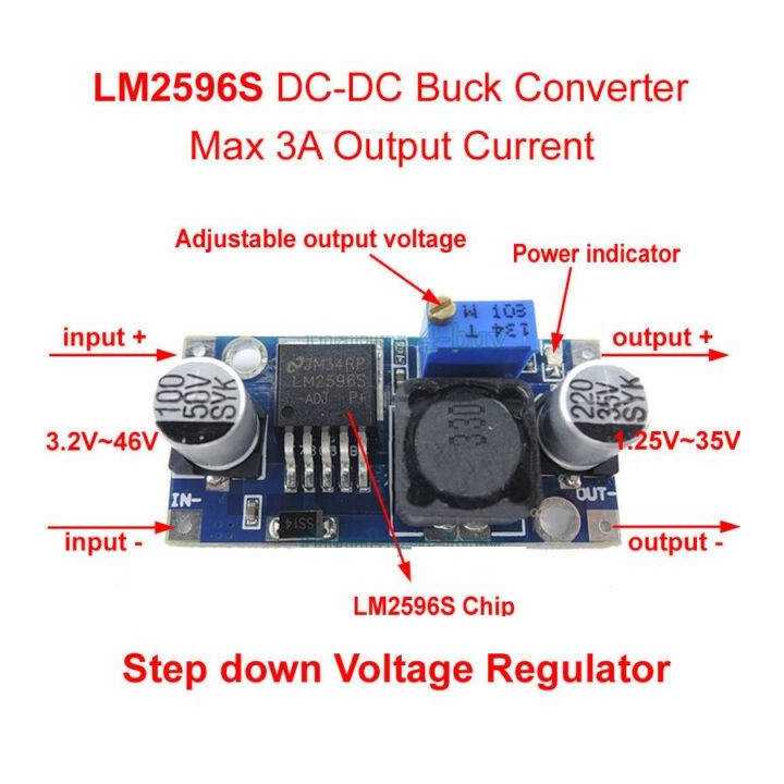 Modul DC-DC STEP DOWN LM2596 intrare 3-35V 3A iesire 1.5-33V