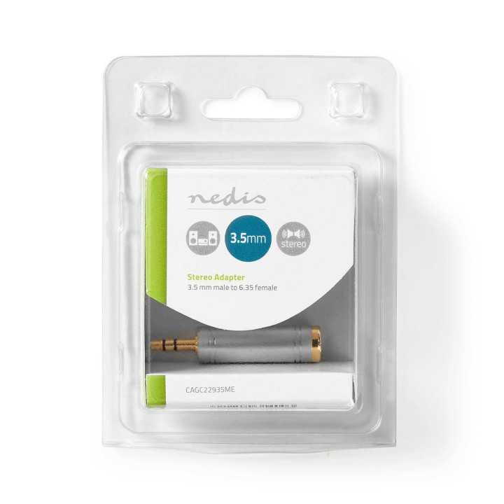 Adaptor Stereo JACK 3.5 mm tata - 6.35 mm mama metal NEDIS