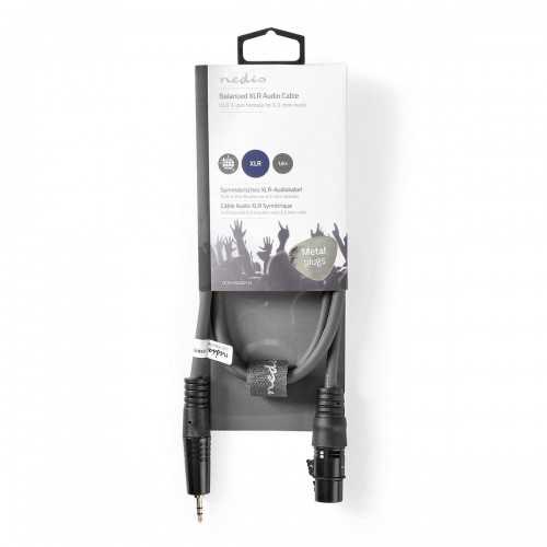 Cablu Audio Balansat XLR 3 Pini mama - Jack 3.5 mm tata stereo 1m Gri NEDIS