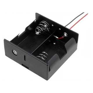 Suport baterii 2x D R20 cu terminal cablu 150mm COMF BH-121-1A