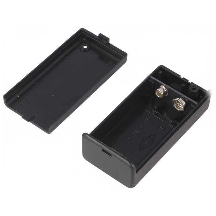 SBH-9VA Suport baterie 9V 6F22 6LR61 x1buc cu terminal cablu 150mm Fara intrerupator COMF
