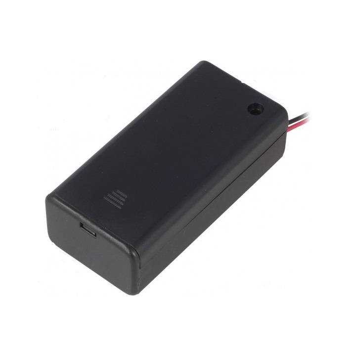 SBH-9VA Suport baterie 9V 6F22 6LR61 x1buc cu terminal cablu 150mm Fara intrerupator COMF