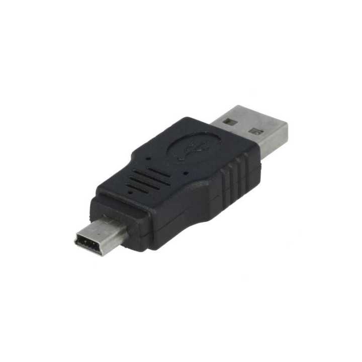 Adaptor USB 2.0 USB A tata - mufa tata USB B mini mufa nichelat VCOM CA412-PB